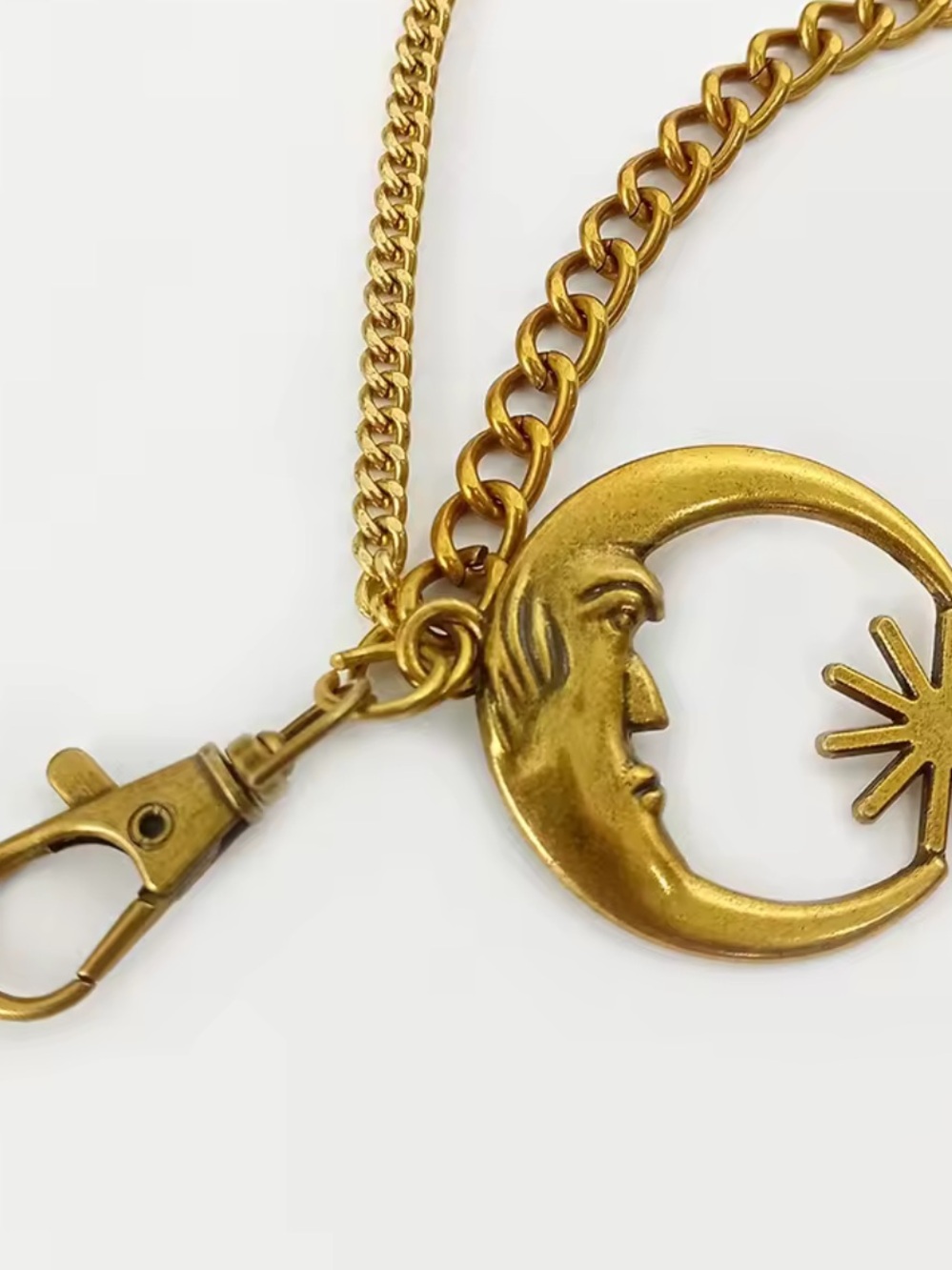 Anthropologie Gold Moon & Star Layered Chain Waist Belt - Picture 5 of 6